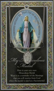 Miraculous Medal in Pewter with Bi-Fold Prayer Card [HPM002]
