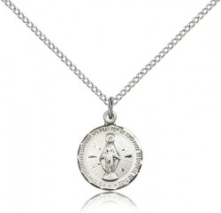 Petite Round Miraculous Medal Necklace [BM0485]