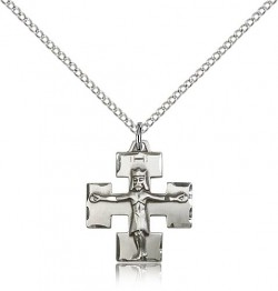 Modern Block Crucifix Medal [BM0495]