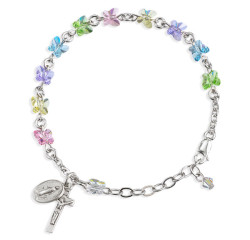Multi Color Finest Austrian Crystal Butterfly Beads Rosary Bracelet [HRB8301]
