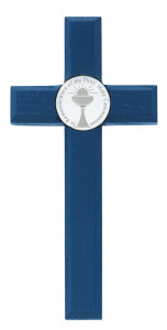 My First Communion Blue Wall Cross 6 Inches [MVC7512]