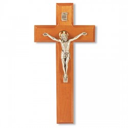 Natural Cherry Wood Crucifix - 9 inch [CRX4090]