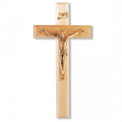 Oak Wall Crucifix With Salerni Corpus - 11 inch [CRX4190]