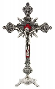 Ornate Standing Crucifix with Silver Base [SFA0025]
