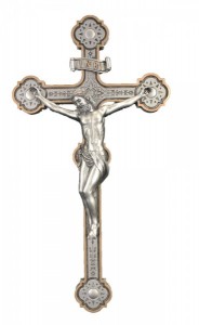 Ornate Wall Crucifix, Pewter Finish - 14 Inch [GSS071]