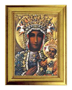 Our Lady of Czestochowa 5x7 Print in Gold-Leaf Frame [HFA5199]