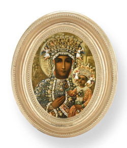 Our Lady of Czestochowa Small 4.5 Inch Oval Framed Print [HFA4719]
