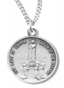 Our Lady Fatima Queen of the Rosary Medal Sterling Silver [REM2091]