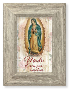 Our Lady of Guadalupe House Blessing Spanish 8x6 Gray Oak Frame [HFA4635]