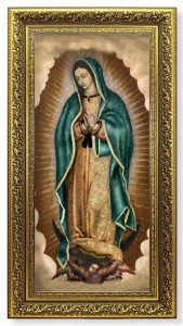 Our Lady of Guadalupe Print in Ornate Gold-Leaf Frame - 2 Sizes [HFA4794]