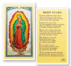 Our Lady of Guadalupe Right to Life Laminated Prayer Card [HPR706]