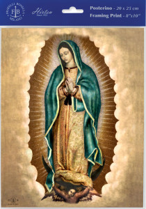 Our Lady of Guadalupe in Green Tilma Print - Sold in 3 Per Pack [HFA4811]