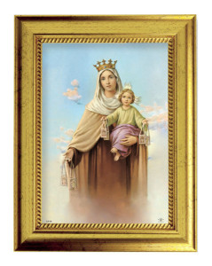 Our Lady of Mount Carmel 5x7 Print in Gold-Leaf Frame [HFA5193]