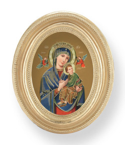 Our Lady of Perpetual Help Small 4.5 Inch Oval Framed Print [HFA4713]