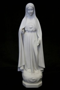 Our Lady of Fatima Statue White Marble Composite - 16 inch [VIC1001]