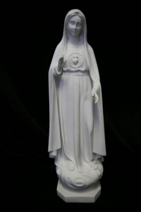 Our Lady of Fatima Statue White Marble Composite - 23.5 inch [VIC1002]