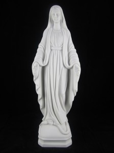Our Lady of Grace Statue White Marble Composite - 16 inch [VIC8012]
