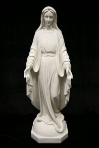 Our Lady of Grace Statue White Marble Composite - 40 inch [VIC9004]