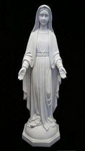 Our Lady of Grace Statue White Marble Composite - 60 inch [VIC0613]