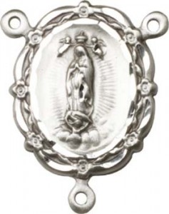 Our Lady of Guadalupe Sterling Silver Rosary Centerpiece [BLCR0152]