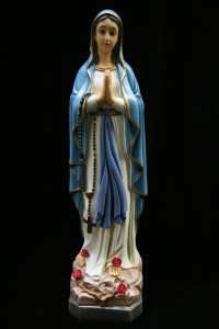 Our Lady of Lourdes Statue Blue and Gold Robe- 19 inch [VIC4010]