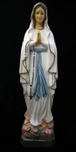 Our Lady of Lourdes Statue Marble Composite - 27.75 inch [VIC0005A]