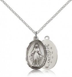 Women or Youth Size Oval Miraculous Pendant [CM2069]