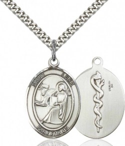 Oval Saint Luke Medal with Medicine Symbol [EN6556]