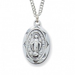 Child Size Oval Miraculous Medal with Scalloped Edge [CM2041]