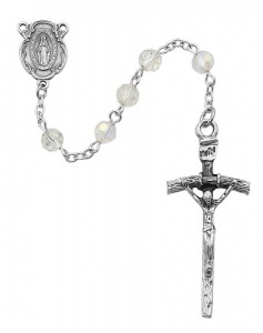 Papal Crucifix Rosary with Crystal Beads [MVRB1038]