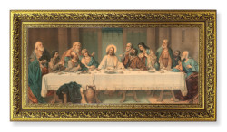 Parietti Last Supper Print in Ornate Gold-Leaf Frame - 2 Sizes [HFA4792]