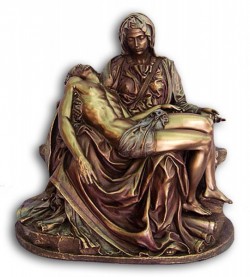 Pieta Statue in Bronzed Resin - 10.5 inches [GSCH006]