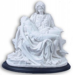 Pieta Statue in White Resin on Base - 10.5 inches [GSCH007]