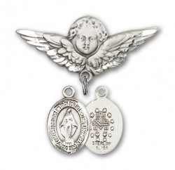 Pin Badge with Miraculous Charm and Angel with Larger Wings Badge Pin [BLBP0808]