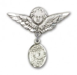 Pin Badge with Miraculous Charm and Angel with Larger Wings Badge Pin [BLBP2346]