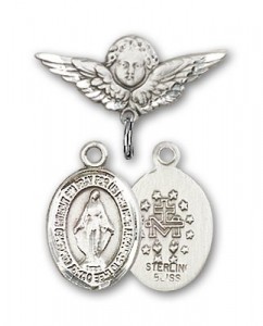 Pin Badge with Miraculous Charm and Angel with Smaller Wings Badge Pin [BLBP0809]