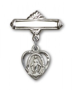 Pin Badge with Miraculous Charm and Polished Engravable Badge Pin [BLBP0209]