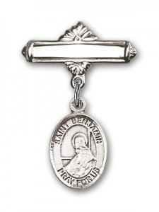 Pin Badge with St. Benjamin Charm and Polished Engravable Badge Pin [BLBP0349]