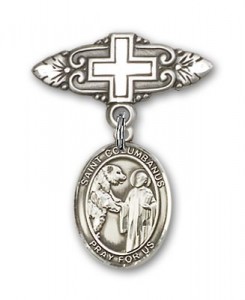 Pin Badge with St. Columbanus Charm and Badge Pin with Cross [BLBP2106]