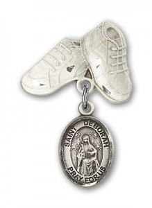 Pin Badge with St. Deborah Charm and Baby Boots Pin [BLBP1874]