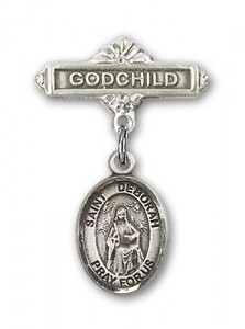 Pin Badge with St. Deborah Charm and Godchild Badge Pin [BLBP1873]