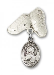 Pin Badge with St. Dorothy Charm and Baby Boots Pin [BLBP0426]
