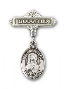 Pin Badge with St. Dorothy Charm and Godchild Badge Pin [BLBP0425]