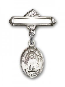 Pin Badge with St. Edith Stein Charm and Polished Engravable Badge Pin [BLBP0980]