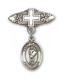 Pin Badge with St. Florian Charm and Badge Pin with Cross [BLBP0498]