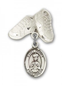 Pin Badge with St. Henry II Charm and Baby Boots Pin [BLBP0587]