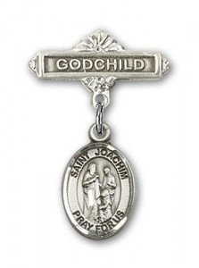 Pin Badge with St. Joachim Charm and Godchild Badge Pin [BLBP2250]