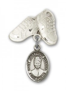 Pin Badge with St. Josephine Bakhita Charm and Baby Boots Pin [BLBP2307]