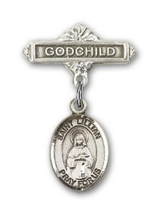 Pin Badge with St. Lillian Charm and Godchild Badge Pin [BLBP1468]