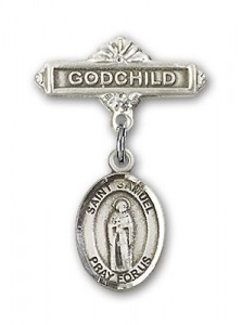 Pin Badge with St. Samuel Charm and Godchild Badge Pin [BLBP1692]